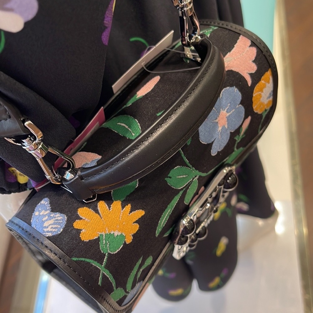 Kate Spade Lovitt Buckled Floral Jacquard Small Top Handle Crossbody

black mult - Picture 7 of 16